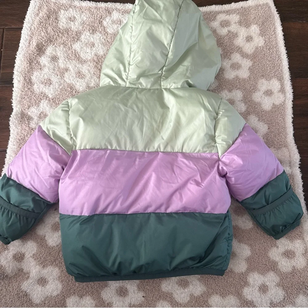 Swiss Tech Puffer Jacket Girls Size 18 Month Snow Cold Weather Striped Purple